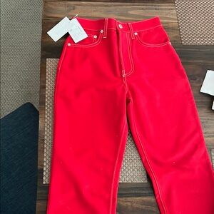 Helmut Lang Red Women's Jeans
